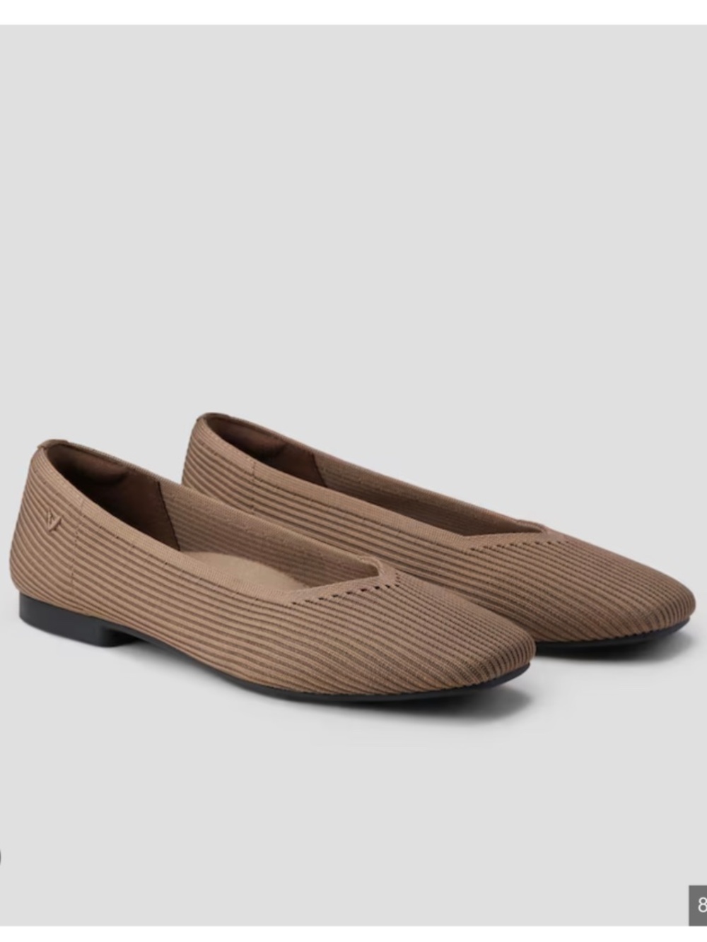 Vivaia Square-Toe V-Cut Flats Margot 2.0 (Wide) Size 39.5EU